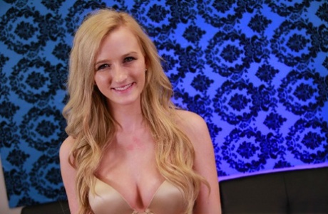 Skinny blonde teen Skyler Green masturbates prior to giving a POV blowjob 58990696