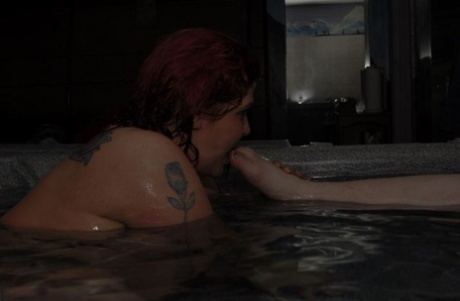 Overweight amateur Black Widow AK and her lesbian girlfriend share a hot tub 78168363