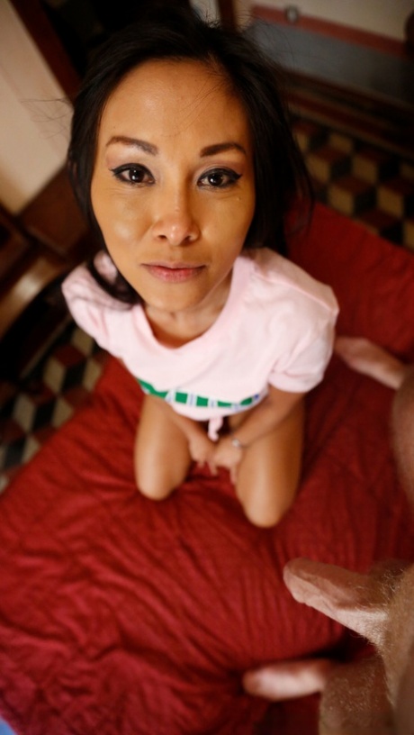 Asian first timer with a juicy butt partakes in hardcore POV sex on a bed 67846696