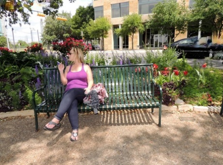 Fat amateur Dee Siren exposes herself in public before pussy play in a car 74732390