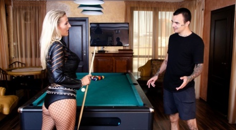 Hot blonde Lana Vegas gets banged in fishnet pantyhose and OTK boots 72523414