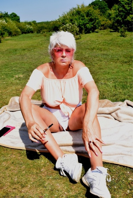 Mature amateur Dimonty stands naked in sneakers after jogging in the woods 44832409