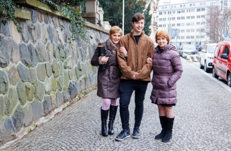 Old women Romana and Irenka pick up a young boy for a three way fuck 28026245