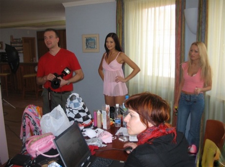 Slutty blonde Silvia Saint & pal show their hot wares in heels & sexy clothes 58155852