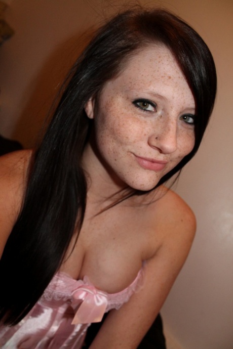 Hot teen amateur Freckles flaunts her sexy ass and big tits in satin lingerie 27906169