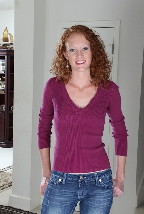 Skinny curly-haired mature woman Ande is posing on the stairs 52429279